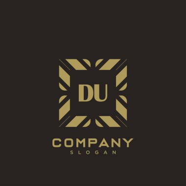 DU Premium Monogram harflerinin baş harfleri. Minimalist sembol vektör tasarımı. Lüks logot Şablonu.