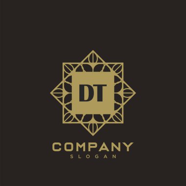 DT Premium harflerin baş harfleri. Minimalist sembol vektör tasarımı. Lüks logot Şablonu.