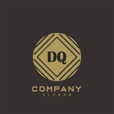 DQ Premium harflerin baş harflerinin logosu. Minimalist sembol vektör tasarımı. Lüks logot Şablonu.