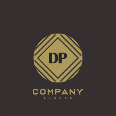 DP Premium harflerinin baş harfleri. Minimalist sembol vektör tasarımı. Lüks logot Şablonu.