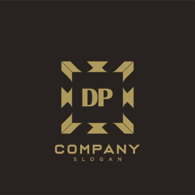 DP Premium harflerinin baş harfleri. Minimalist sembol vektör tasarımı. Lüks logot Şablonu.