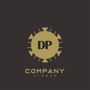 DP Premium harflerinin baş harfleri. Minimalist sembol vektör tasarımı. Lüks logot Şablonu.
