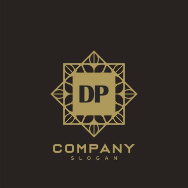 DP Premium harflerinin baş harfleri. Minimalist sembol vektör tasarımı. Lüks logot Şablonu.