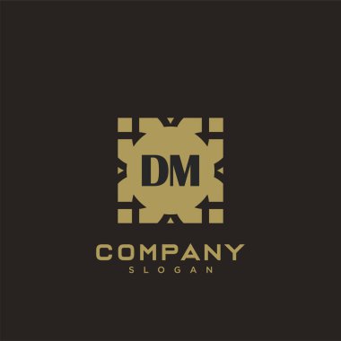 DM Premium harflerin baş harflerinin logosu. Minimalist sembol vektör tasarımı. Lüks logot Şablonu.