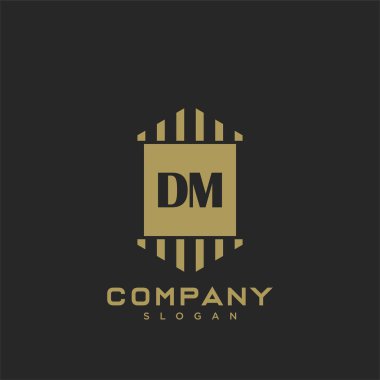 DM Premium harflerin baş harflerinin logosu. Minimalist sembol vektör tasarımı. Lüks logot Şablonu.