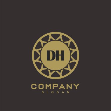 DH Premium harflerin baş harfleri. Minimalist sembol vektör tasarımı. Lüks logot Şablonu.