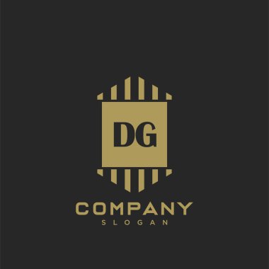 DG Premium harflerin baş harflerinin logosu. Minimalist sembol vektör tasarımı. Lüks logot Şablonu.