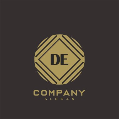 DE Premium harfinin baş harflerinin logosu. Minimalist sembol vektör tasarımı. Lüks logot Şablonu.