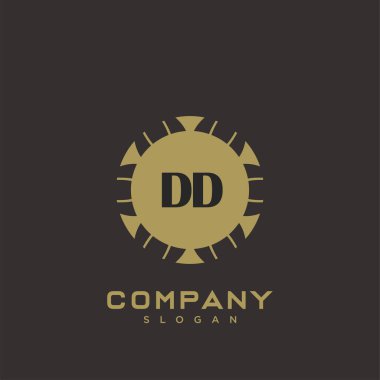 DD Premium harflerinin baş harfleri. Minimalist sembol vektör tasarımı. Lüks logot Şablonu.