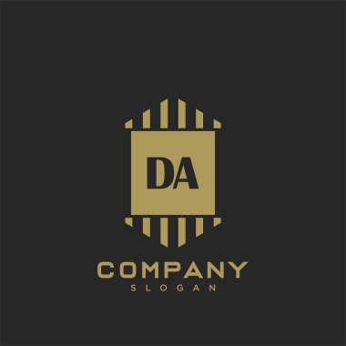 Bölge savcısı baş harflerinin baş harfleri. Minimalist sembol vektör tasarımı. Lüks logot Şablonu.