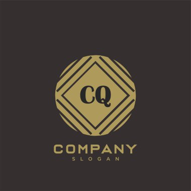 CQ Premium harflerinin baş harflerinin logosu. Minimalist sembol vektör tasarımı. Lüks logot Şablonu.