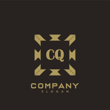 CQ Premium harflerinin baş harflerinin logosu. Minimalist sembol vektör tasarımı. Lüks logot Şablonu.