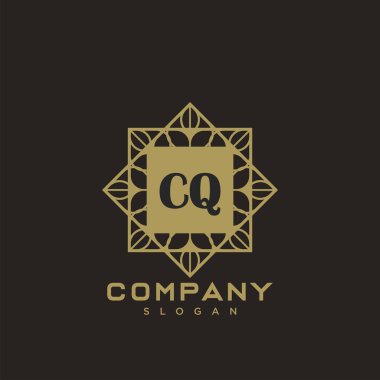 CQ Premium harflerinin baş harflerinin logosu. Minimalist sembol vektör tasarımı. Lüks logot Şablonu.