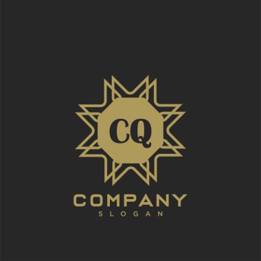 CQ Premium harflerinin baş harflerinin logosu. Minimalist sembol vektör tasarımı. Lüks logot Şablonu.