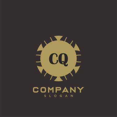 CQ Premium harflerinin baş harflerinin logosu. Minimalist sembol vektör tasarımı. Lüks logot Şablonu.