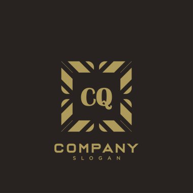 CQ Premium harflerinin baş harflerinin logosu. Minimalist sembol vektör tasarımı. Lüks logot Şablonu.
