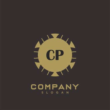 CP baş harflerinin baş harflerinin baş harfleri. Minimalist sembol vektör tasarımı. Lüks logot Şablonu.