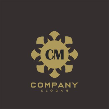 CM Premium harflerin baş harflerinin logosu. Minimalist sembol vektör tasarımı. Lüks logot Şablonu.
