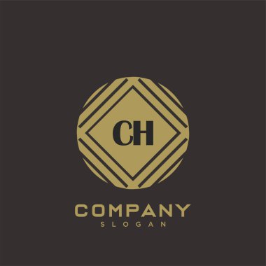 CH Premium harflerinin baş harfleri. Minimalist sembol vektör tasarımı. Lüks logot Şablonu.
