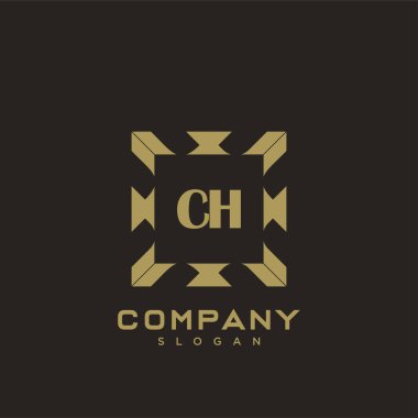 CH Premium harflerinin baş harfleri. Minimalist sembol vektör tasarımı. Lüks logot Şablonu.