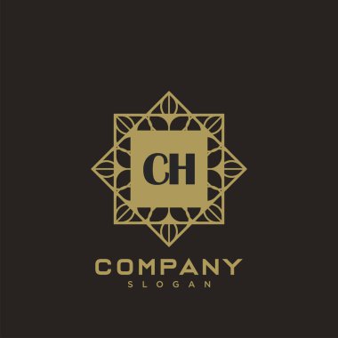 CH Premium harflerinin baş harfleri. Minimalist sembol vektör tasarımı. Lüks logot Şablonu.