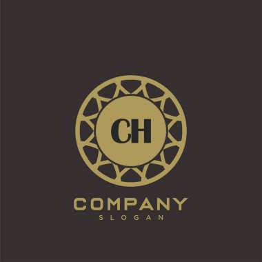 CH Premium harflerinin baş harfleri. Minimalist sembol vektör tasarımı. Lüks logot Şablonu.