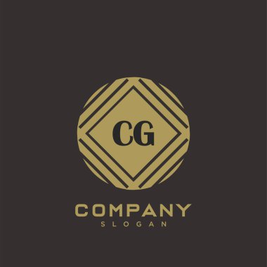 CG Premium Harf Baş harfleri Logosu. Minimalist sembol vektör tasarımı. Lüks logot Şablonu.