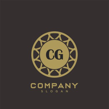 CG Premium Harf Baş harfleri Logosu. Minimalist sembol vektör tasarımı. Lüks logot Şablonu.