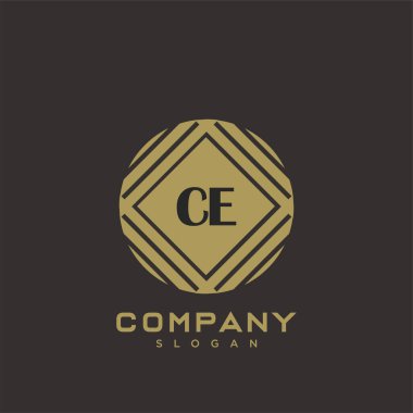 CE Premium monogram harflerinin baş harfleri. Minimalist sembol vektör tasarımı. Lüks logot Şablonu.