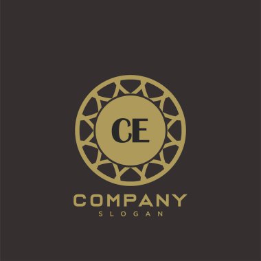 CE Premium monogram harflerinin baş harfleri. Minimalist sembol vektör tasarımı. Lüks logot Şablonu.