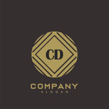 CD Premium harfli harflerin baş harfleri. Minimalist sembol vektör tasarımı. Lüks logot Şablonu.