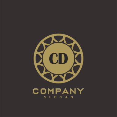 CD Premium harfli harflerin baş harfleri. Minimalist sembol vektör tasarımı. Lüks logot Şablonu.