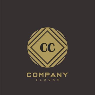 CC Premium harflerin baş harflerinin logosu. Minimalist sembol vektör tasarımı. Lüks logot Şablonu.