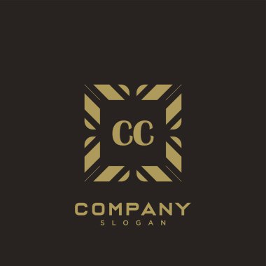 CC Premium harflerin baş harflerinin logosu. Minimalist sembol vektör tasarımı. Lüks logot Şablonu.