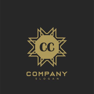 CC Premium harflerin baş harflerinin logosu. Minimalist sembol vektör tasarımı. Lüks logot Şablonu.