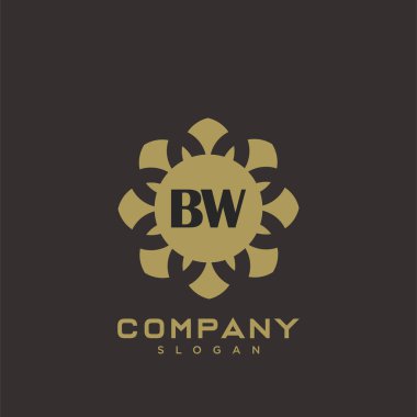 BW Premium harflerin baş harflerinin logosu. Minimalist sembol vektör tasarımı. Lüks logot Şablonu.