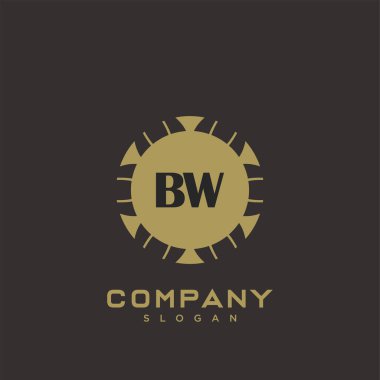 BW Premium harflerin baş harflerinin logosu. Minimalist sembol vektör tasarımı. Lüks logot Şablonu.