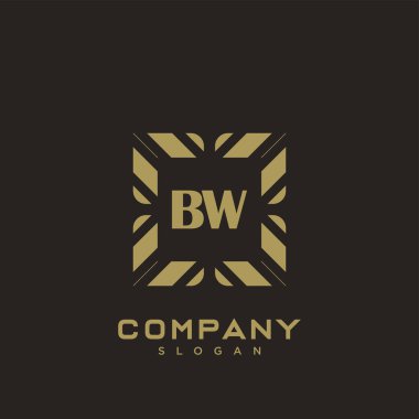 BW Premium harflerin baş harflerinin logosu. Minimalist sembol vektör tasarımı. Lüks logot Şablonu.