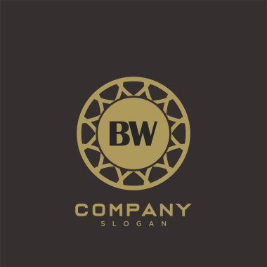 BW Premium harflerin baş harflerinin logosu. Minimalist sembol vektör tasarımı. Lüks logot Şablonu.