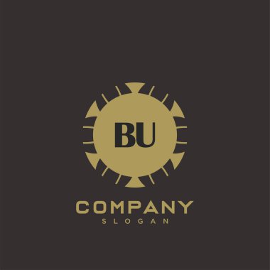 BU Premium harflerinin baş harflerinin logosu. Minimalist sembol vektör tasarımı. Lüks logot Şablonu.