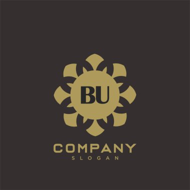 BU Premium harflerinin baş harflerinin logosu. Minimalist sembol vektör tasarımı. Lüks logot Şablonu.