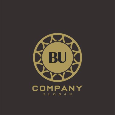 BU Premium harflerinin baş harflerinin logosu. Minimalist sembol vektör tasarımı. Lüks logot Şablonu.