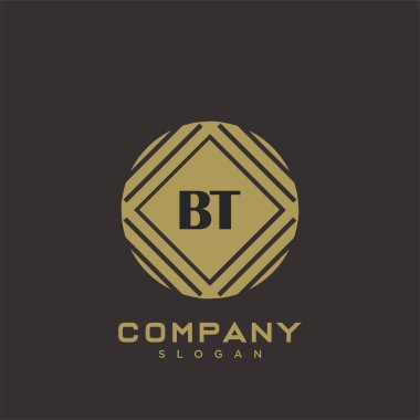 BT Premium harflerin baş harflerinin logosu. Minimalist sembol vektör tasarımı. Lüks logot Şablonu.
