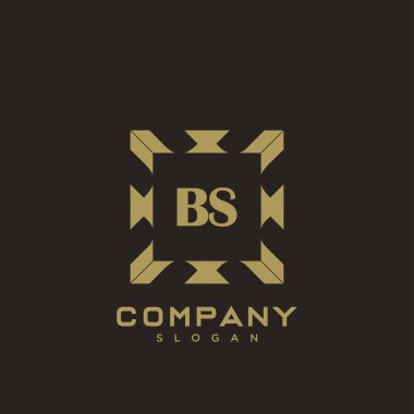 BS Premium monogram harflerinin baş harfleri. Minimalist sembol vektör tasarımı. Lüks logot Şablonu.