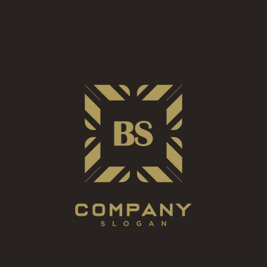 BS Premium monogram harflerinin baş harfleri. Minimalist sembol vektör tasarımı. Lüks logot Şablonu.