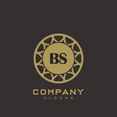BS Premium monogram harflerinin baş harfleri. Minimalist sembol vektör tasarımı. Lüks logot Şablonu.