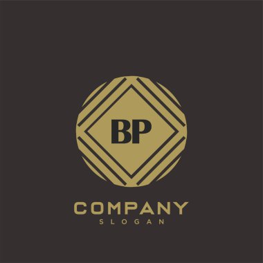 BP Premium harfinin baş harflerinin logosu. Minimalist sembol vektör tasarımı. Lüks logot Şablonu.
