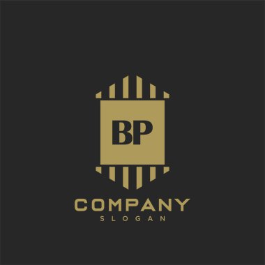BP Premium harfinin baş harflerinin logosu. Minimalist sembol vektör tasarımı. Lüks logot Şablonu.
