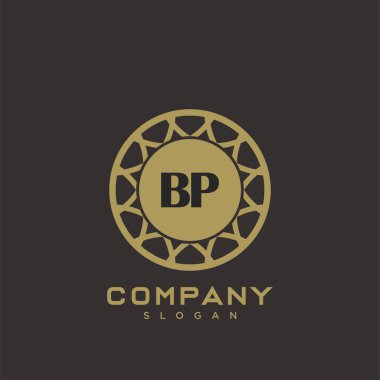 BP Premium harfinin baş harflerinin logosu. Minimalist sembol vektör tasarımı. Lüks logot Şablonu.