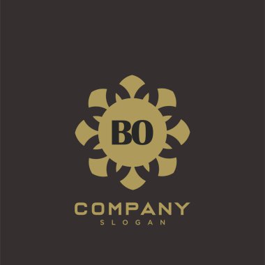 BO Premium harflerinin baş harflerinin logosu. Minimalist sembol vektör tasarımı. Lüks logot Şablonu.
